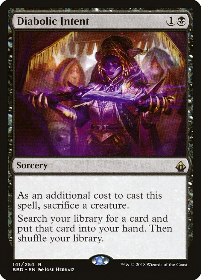 2018 Battlebond Diabolic Intent #141 rare card image