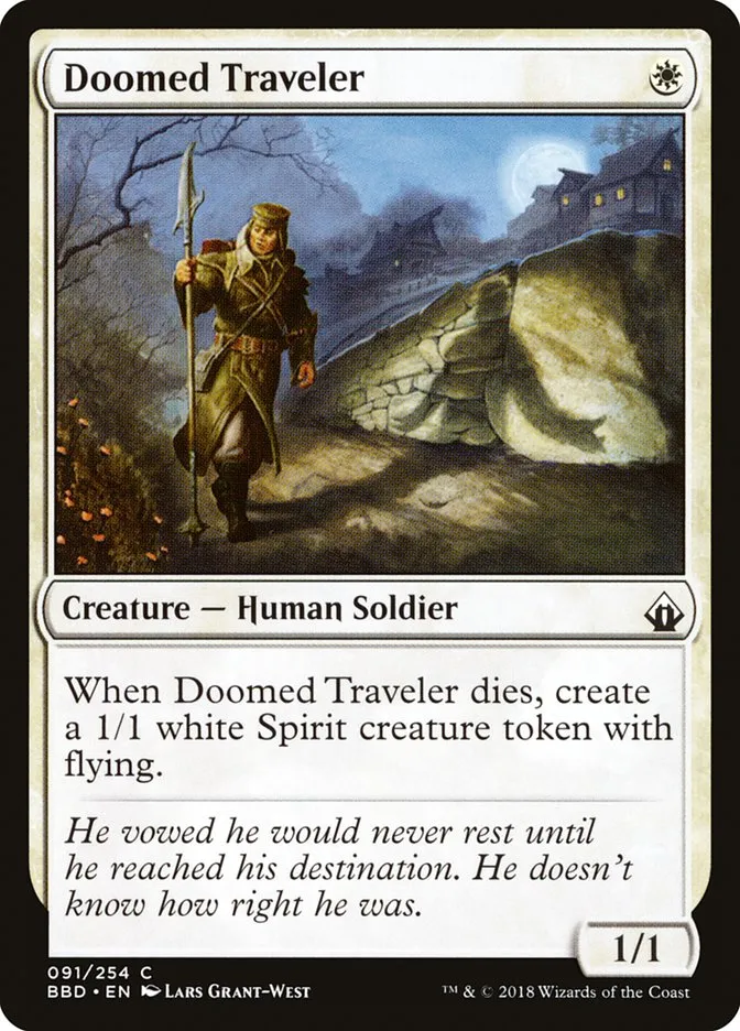 2018 Battlebond Doomed Traveler common #91 common card image