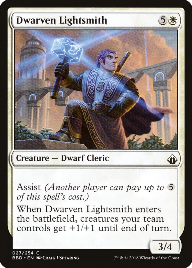 2018 Battlebond Dwarven Lightsmith common #27 common card image