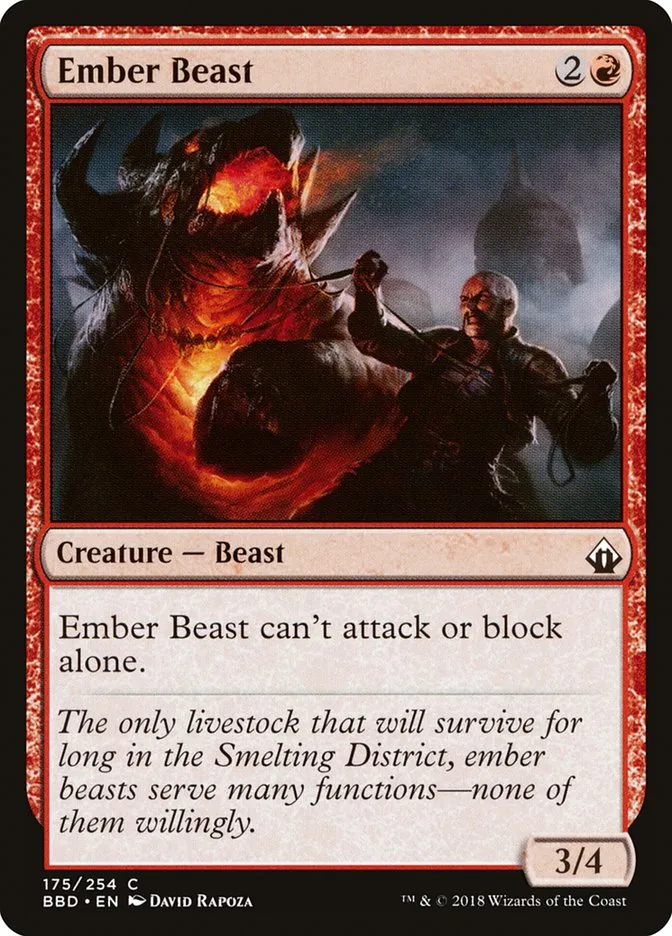 2018 Battlebond Ember Beast common #175 common card image