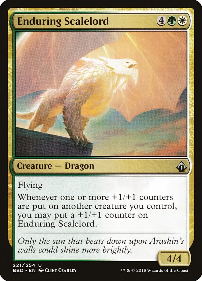 2018 Battlebond Enduring Scalelord #221 uncommon card image
