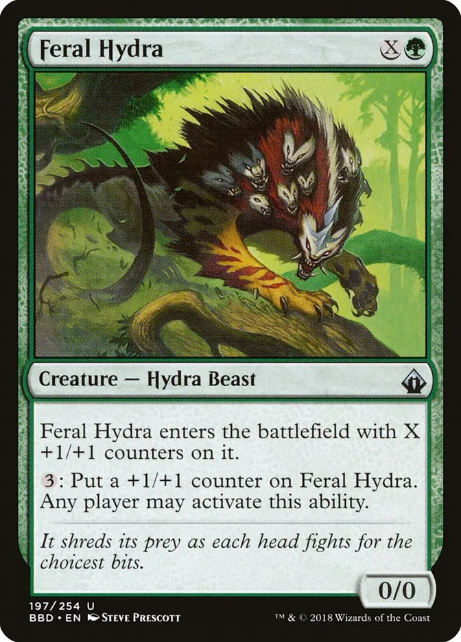 2018 Battlebond Feral Hydra uncommon #197 uncommon card image