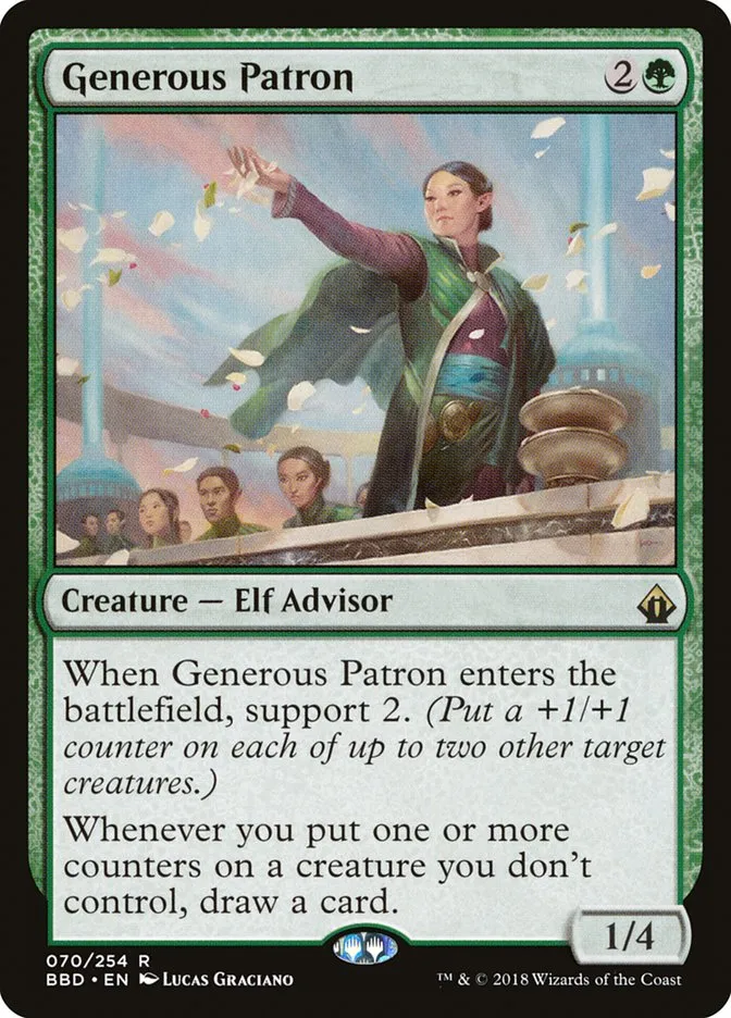 2018 Battlebond Generous Patron #70 rare card image