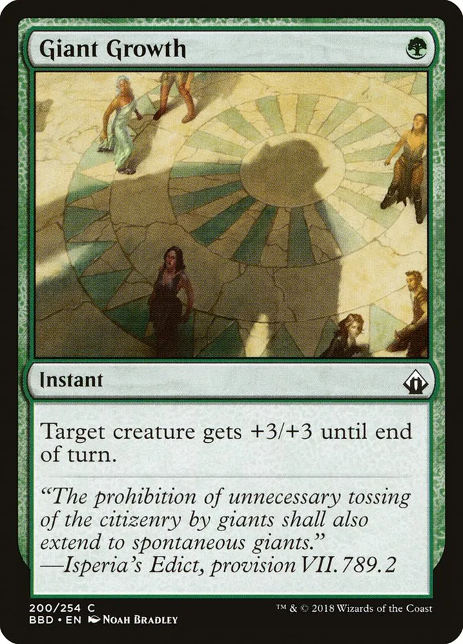 2018 Battlebond Giant Growth common #200 common card image