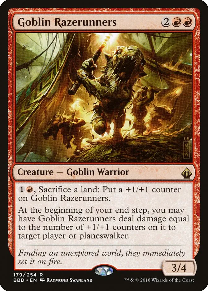 2018 Battlebond Goblin Razerunners #179 rare card image