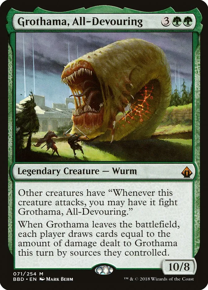 2018 Battlebond Grothama, All-Devouring mythic #71 mythic card image