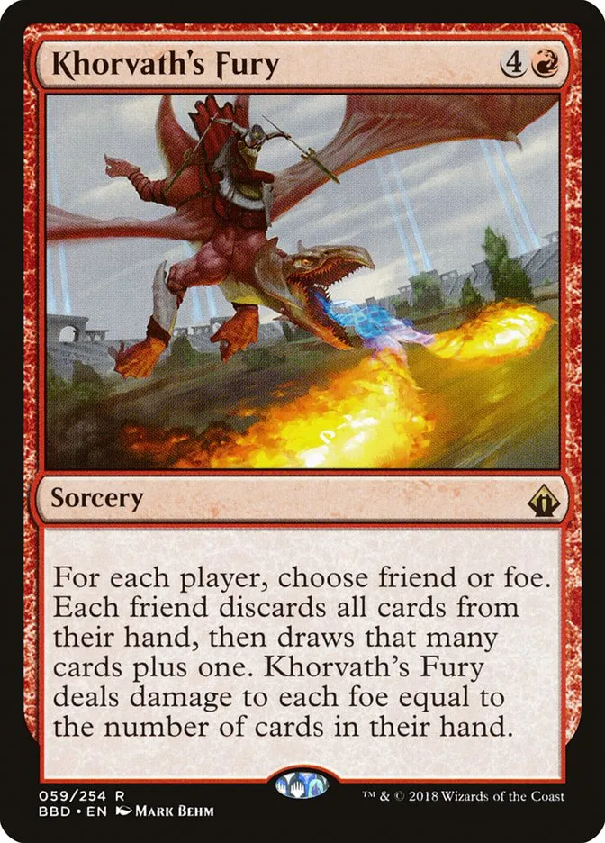 2018 Battlebond Khorvath's Fury #59 rare card image
