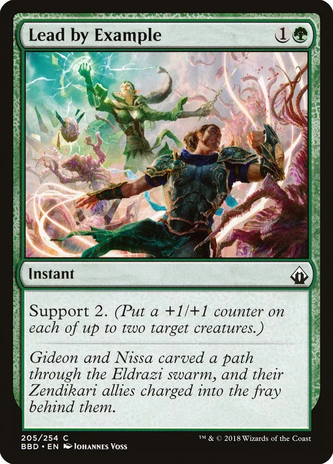 2018 Battlebond Lead by Example common #205 common card image
