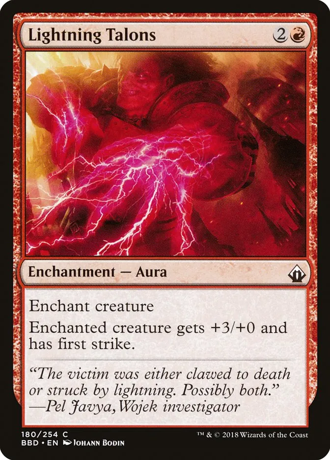 2018 Battlebond Lightning Talons common #180 common card image