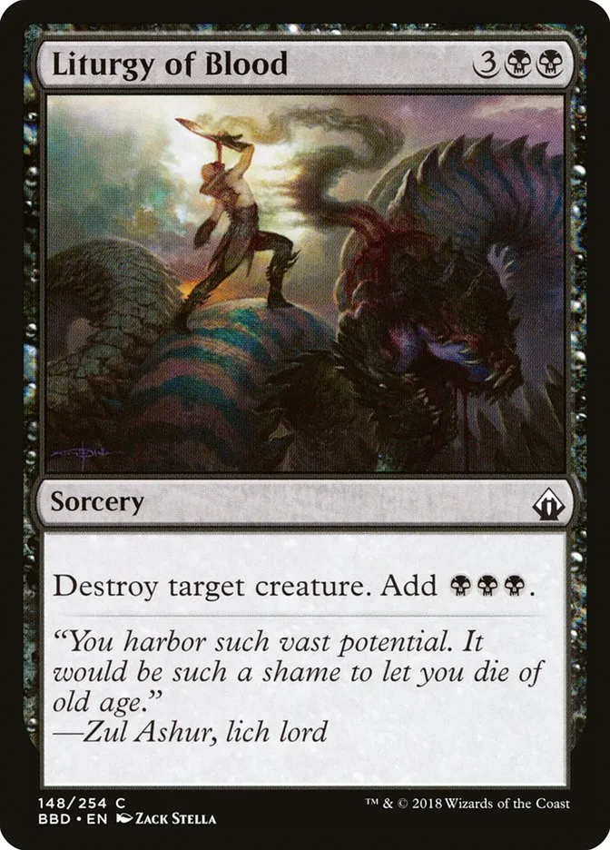 2018 Battlebond Liturgy of Blood #148 common card image