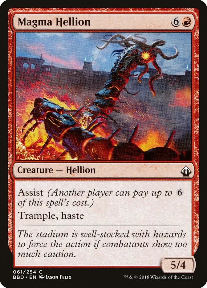 2018 Battlebond Magma Hellion common #61 common card image
