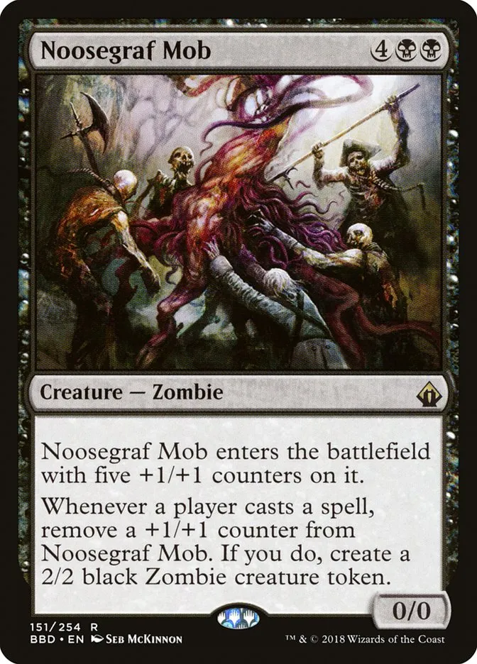 2018 Battlebond Noosegraf Mob #151 rare card image