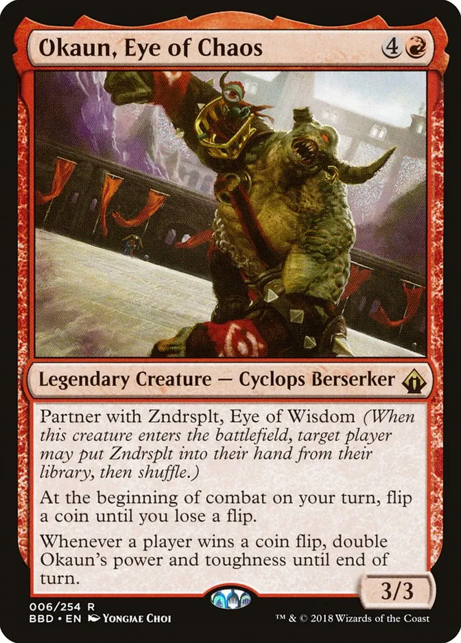 2018 Battlebond Okaun, Eye of Chaos #6 rare card image