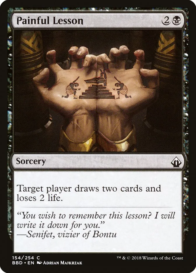 2018 Battlebond Painful Lesson common #154 common card image