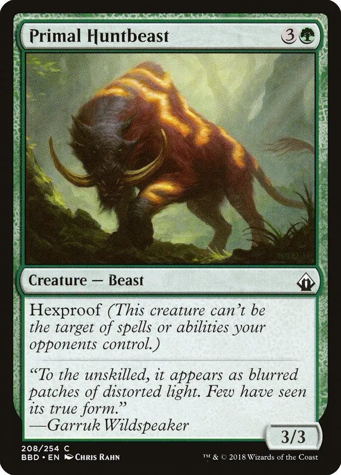 2018 Battlebond Primal Huntbeast common #208 common card image