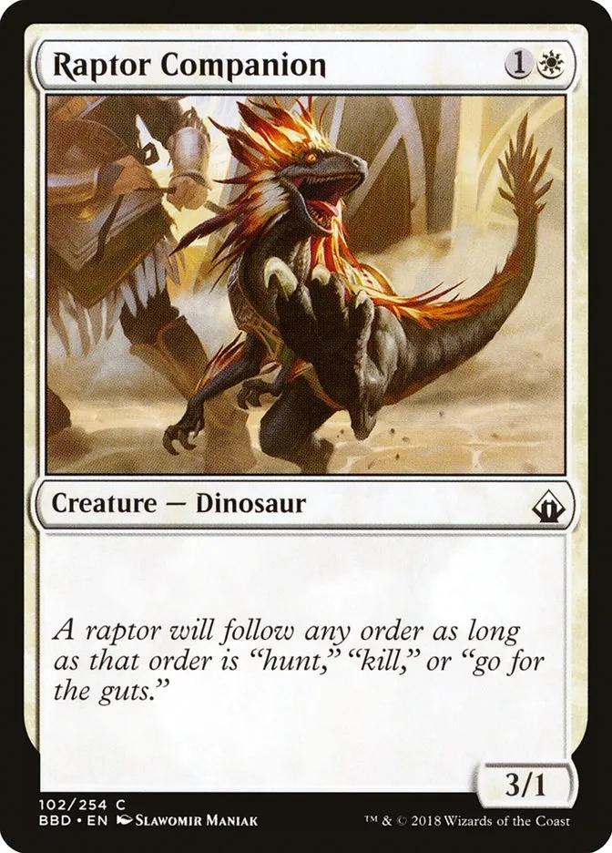 2018 Battlebond Raptor Companion common #102 common card image
