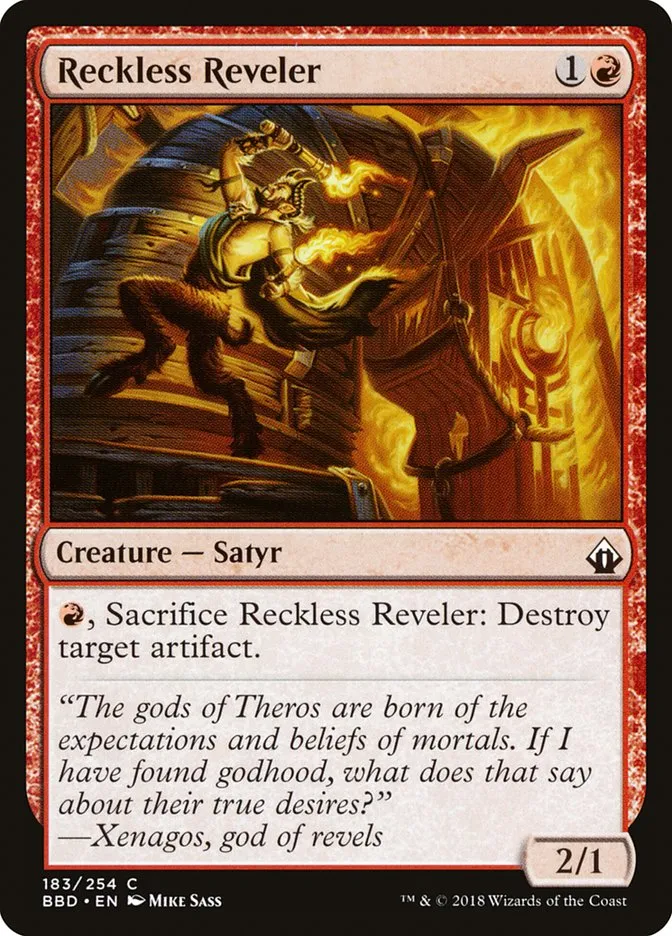2018 Battlebond Reckless Reveler common #183 common card image