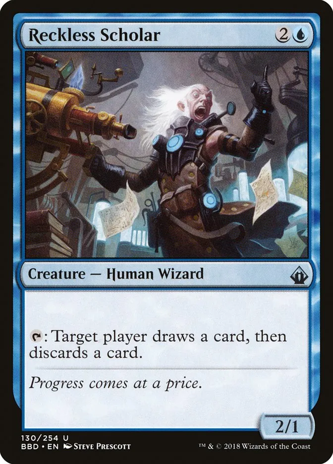 2018 Battlebond Reckless Scholar uncommon #130 uncommon card image