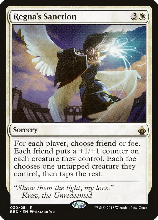 2018 Battlebond Regna's Sanction #30 rare card image