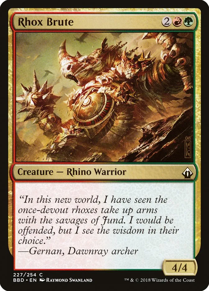 2018 Battlebond Rhox Brute #227 common card image