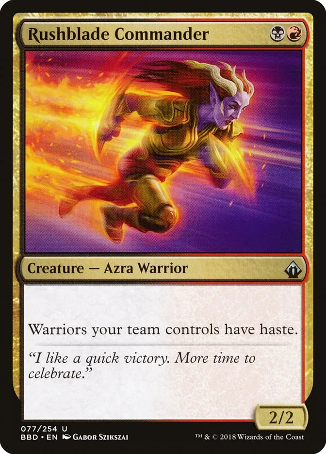 2018 Battlebond Rushblade Commander uncommon #77 uncommon card image