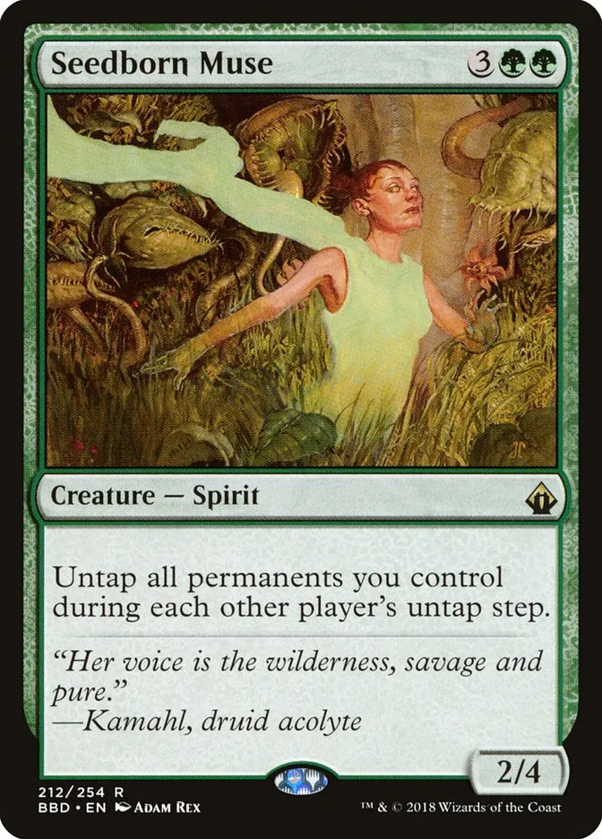 2018 Battlebond Seedborn Muse #212 rare card image