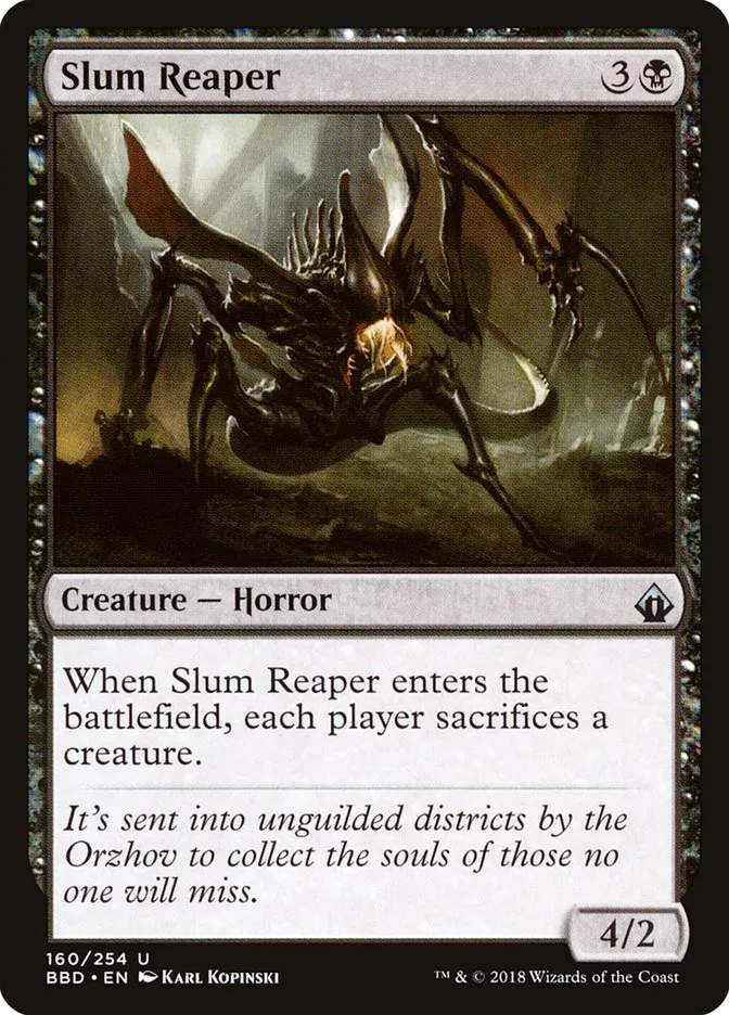 2018 Battlebond Slum Reaper #160 uncommon card image