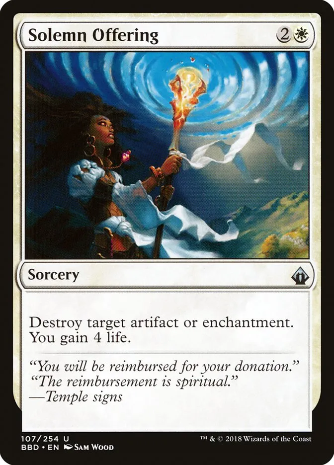2018 Battlebond Solemn Offering uncommon #107 uncommon card image