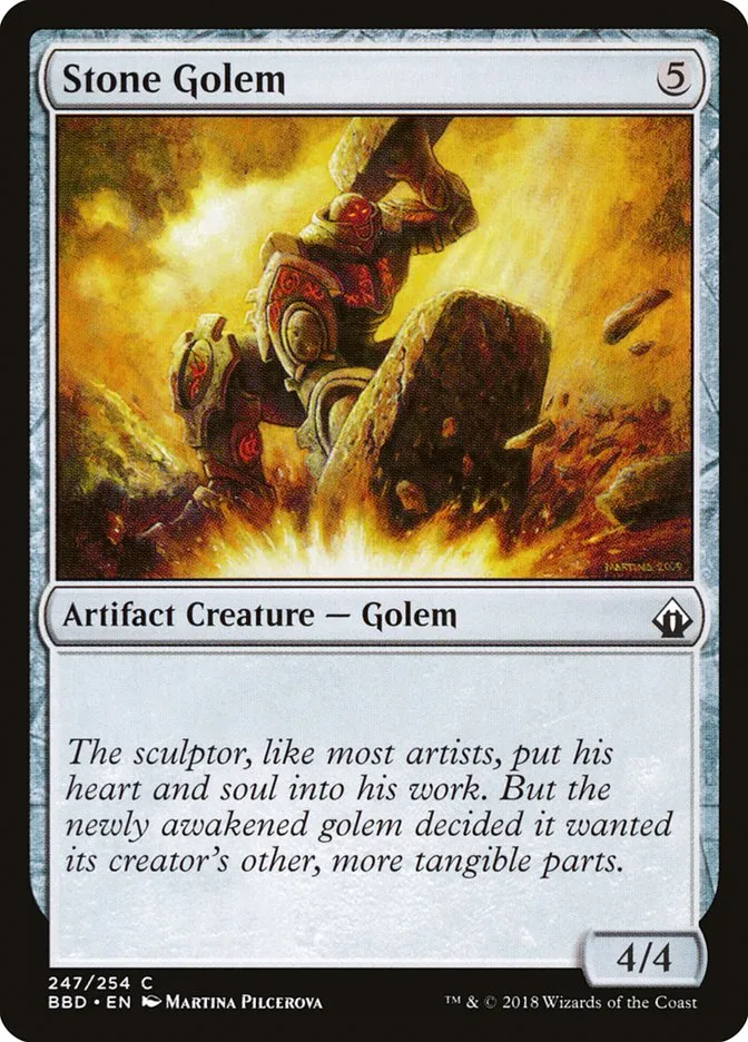 2018 Battlebond Stone Golem common #247 common card image