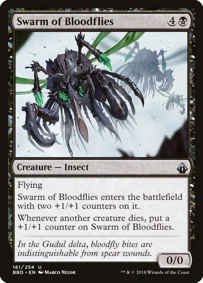 2018 Battlebond Swarm of Bloodflies #161 uncommon card image