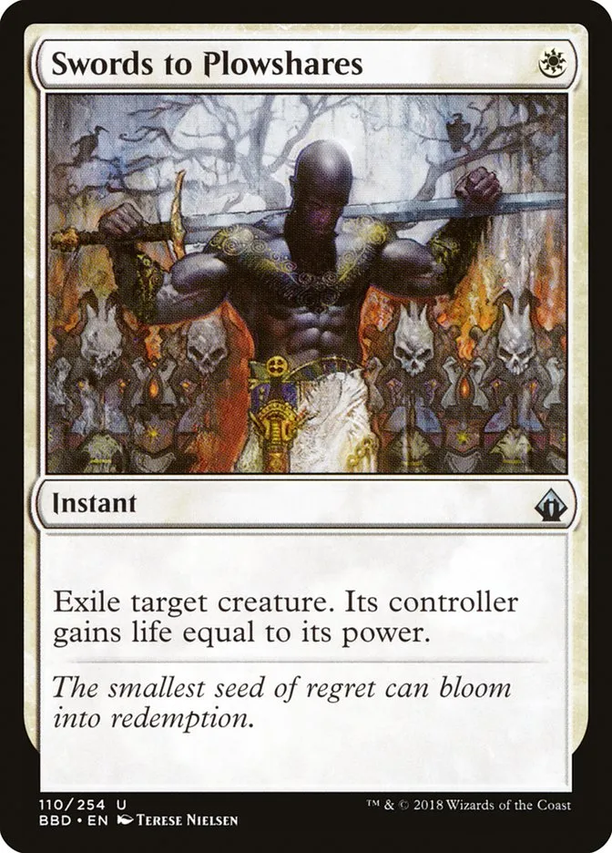 2018 Battlebond Swords to Plowshares #110 uncommon card image
