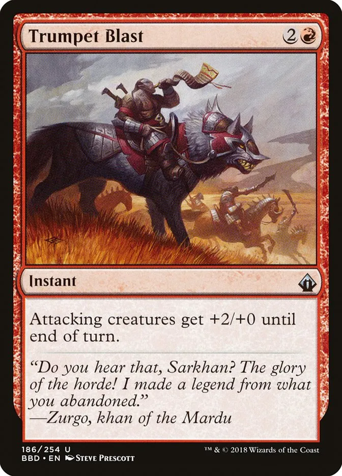 2018 Battlebond Trumpet Blast #186 uncommon card image