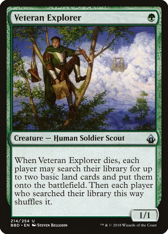 2018 Battlebond Veteran Explorer #214 uncommon card image