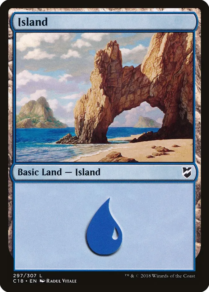 2018 Commander 2018 Island common #297 common card image