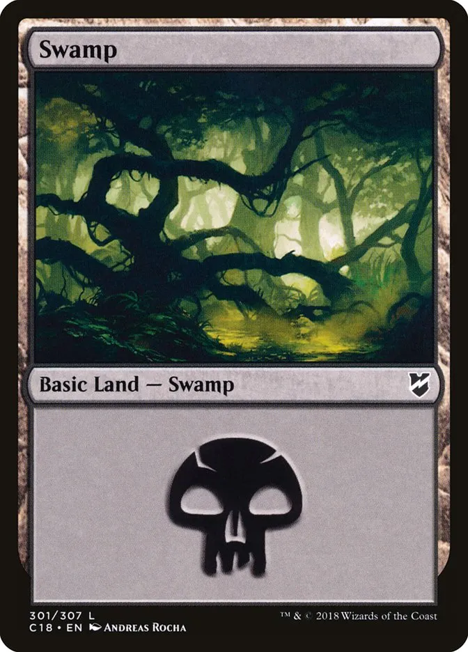 2018 Commander 2018 Swamp common #301 common card image