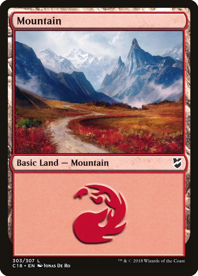 2018 Commander 2018 Mountain common #303 common card image