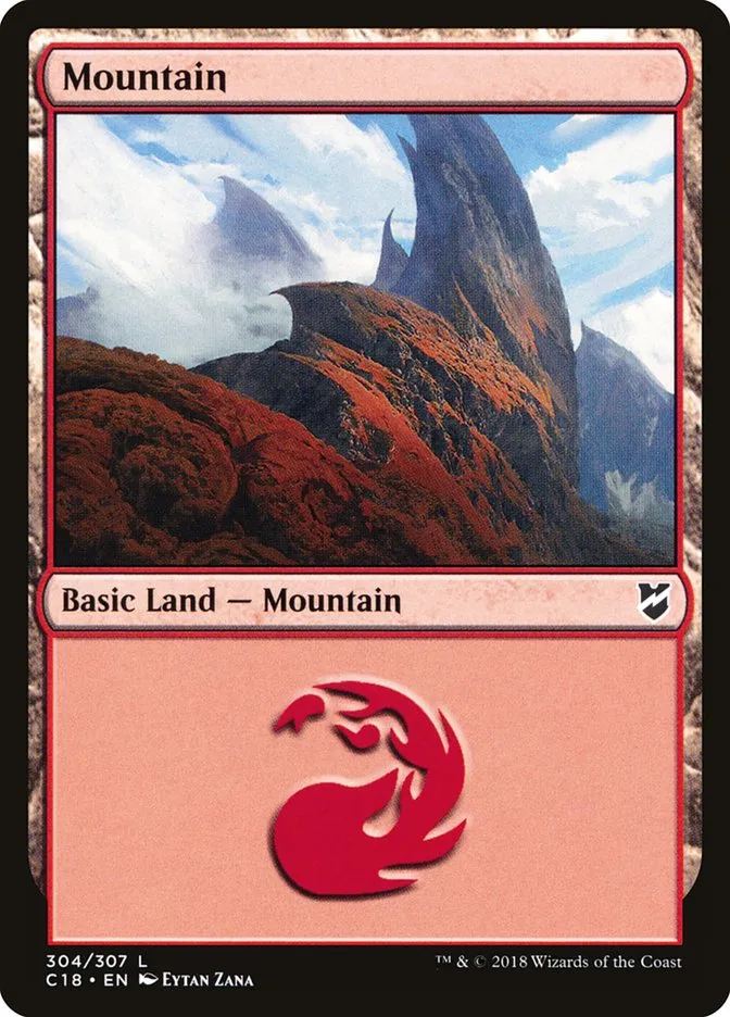 2018 Commander 2018 Mountain common #304 common card image