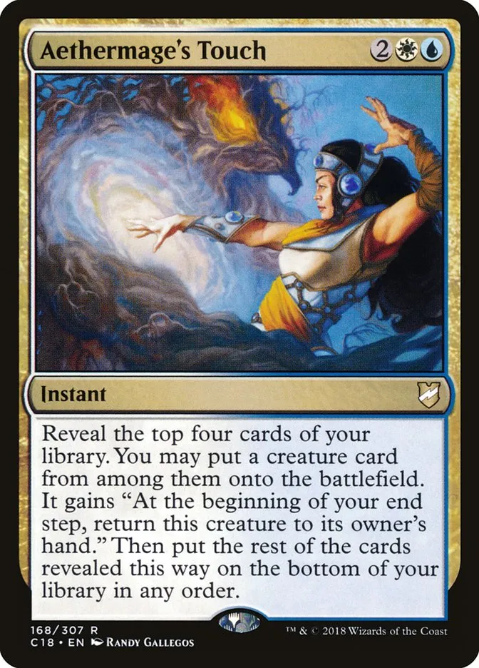 2018 Commander 2018 Aethermage's Touch rare #168 rare card image