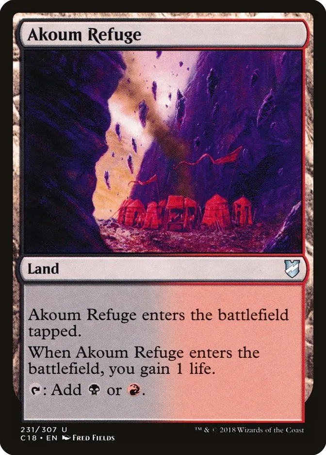 2018 Commander 2018 Akoum Refuge uncommon #231 uncommon card image