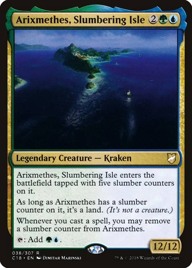 2018 Commander 2018 Arixmethes, Slumbering Isle #38 rare card image