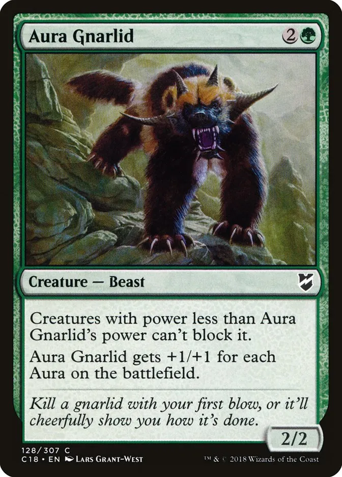 2018 Commander 2018 Aura Gnarlid common #128 common card image