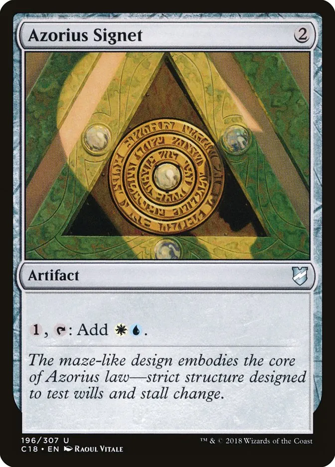 2018 Commander 2018 Azorius Signet uncommon #196 uncommon card image