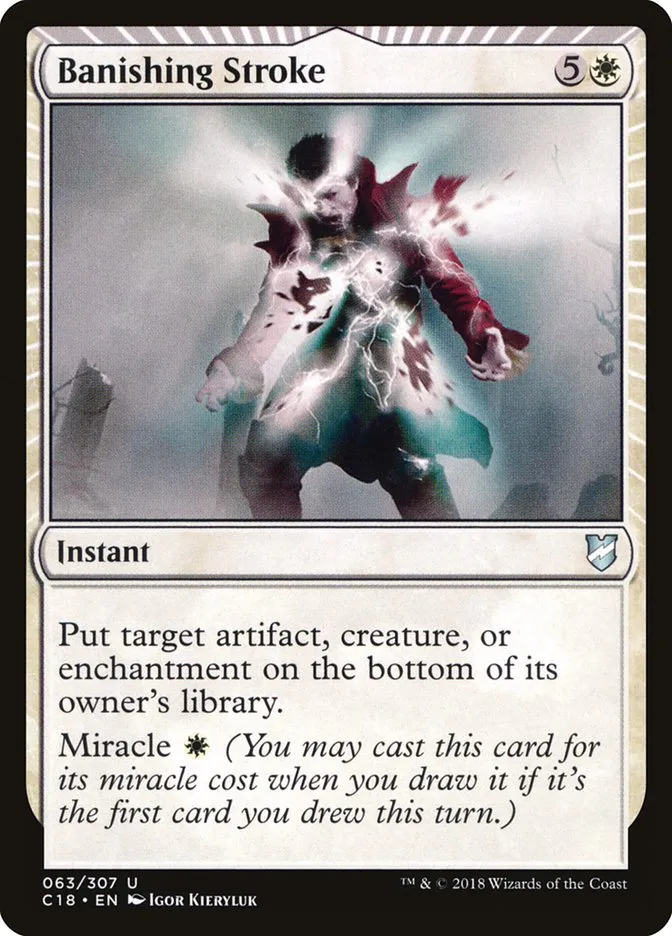 2018 Commander 2018 Banishing Stroke #63 uncommon card image