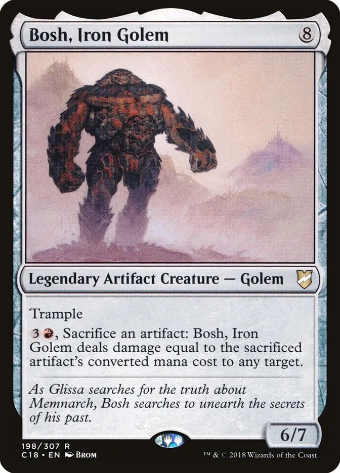 2018 Commander 2018 Bosh, Iron Golem #198 rare card image