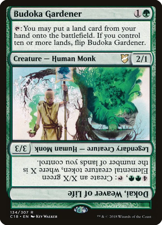 2018 Commander 2018 Budoka Gardener // Dokai, Weaver of Life #134 rare card image