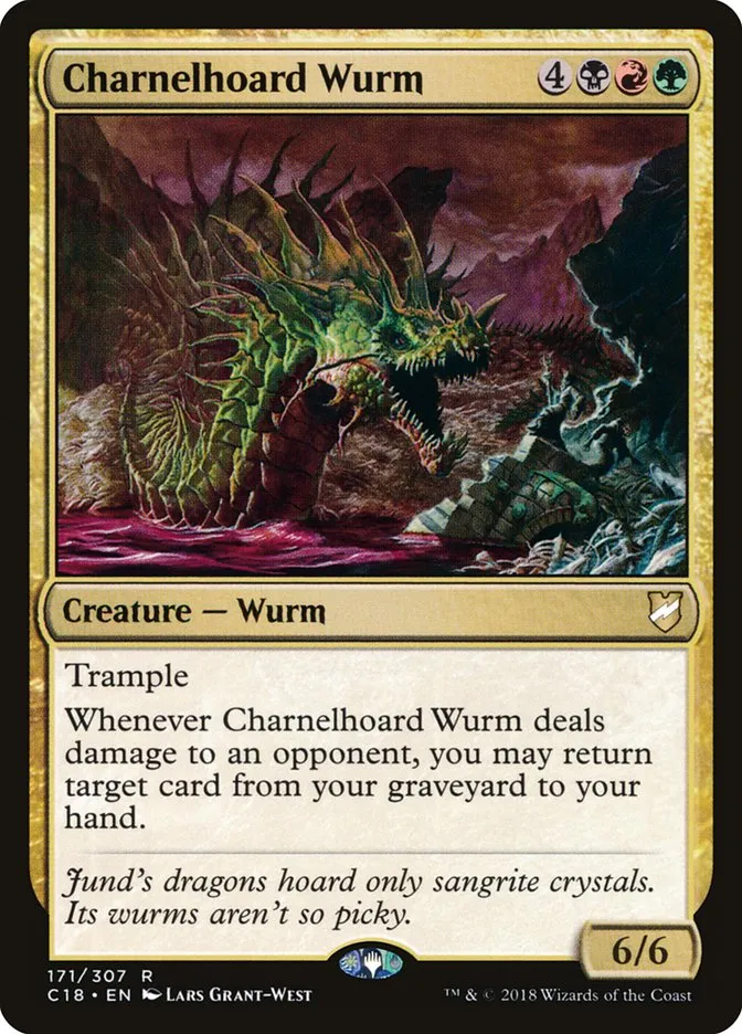 2018 Commander 2018 Charnelhoard Wurm #171 rare card image