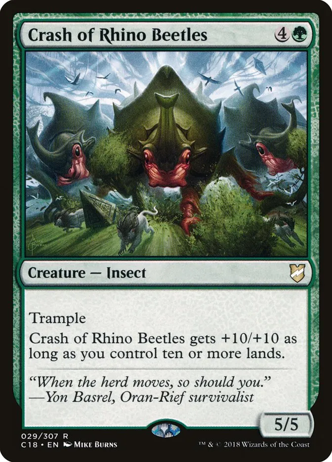 2018 Commander 2018 Crash of Rhino Beetles #29 rare card image