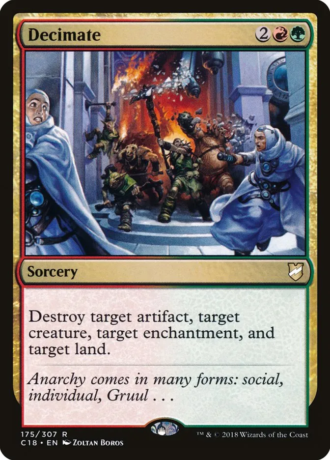 2018 Commander 2018 Decimate rare #175 rare card image