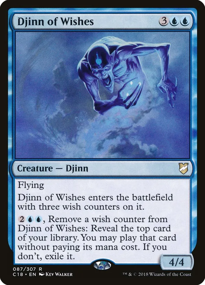 2018 Commander 2018 Djinn of Wishes #87 rare card image
