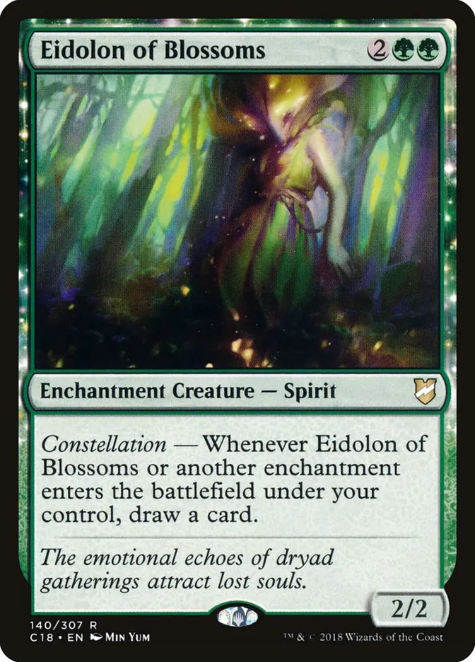 2018 Commander 2018 Eidolon of Blossoms #140 rare card image